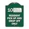 Signmission Minute Parking Resident Pick-Up and Drop-Off Only Choose Your Limit Minute Parking, GW-1824-23875 A-DES-GW-1824-23875 - alternate 1